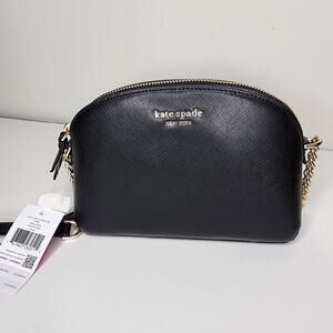 kate spade Cameron Saffiano Leather Hili Black Crossbody Bag with Chain K5994